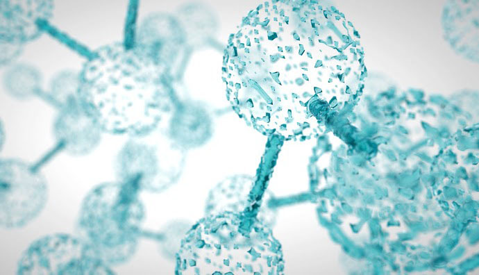 imagen que representa moléculas a nivel microscópico