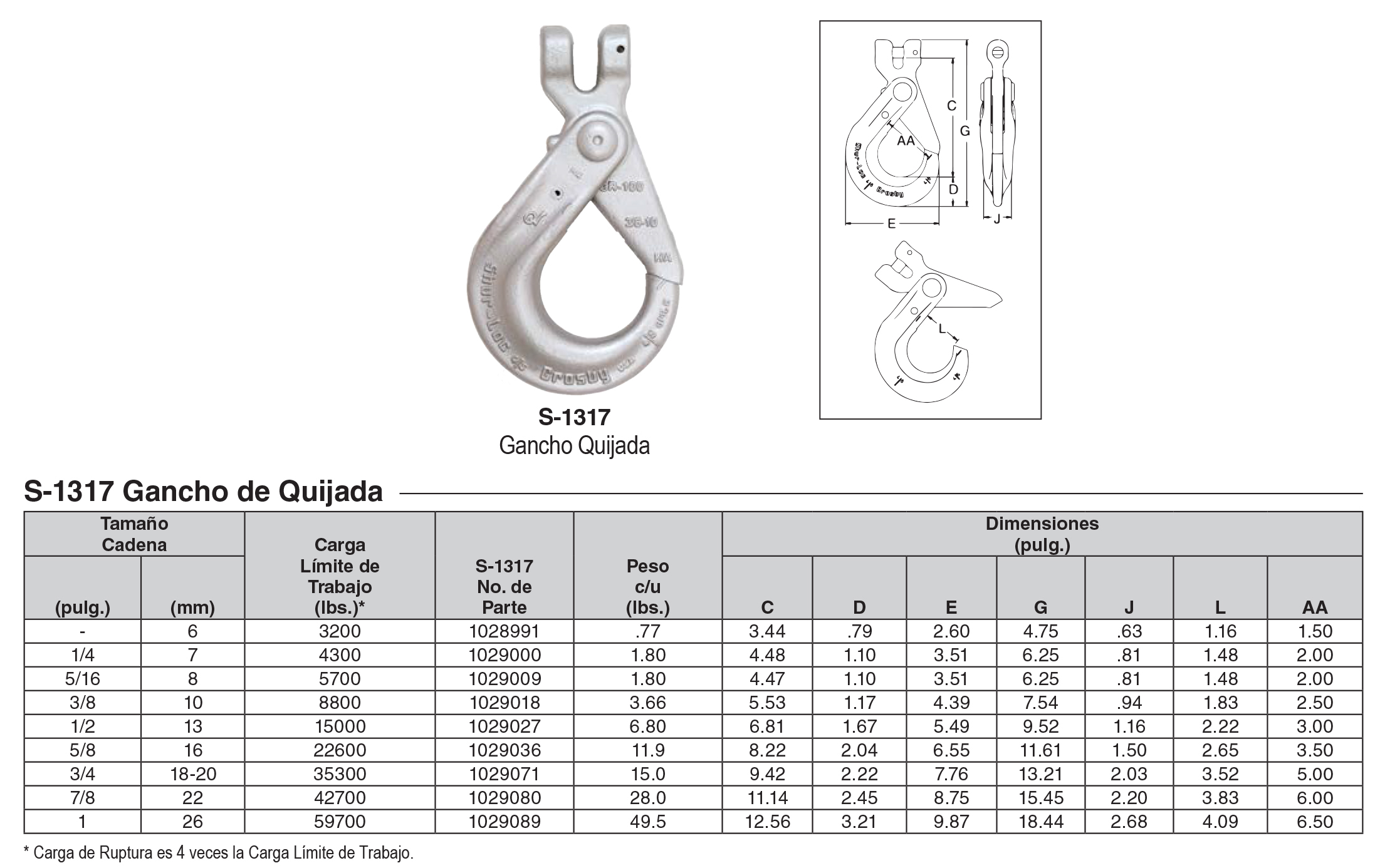 CLEVIS HOOK S-1317 (ficha)