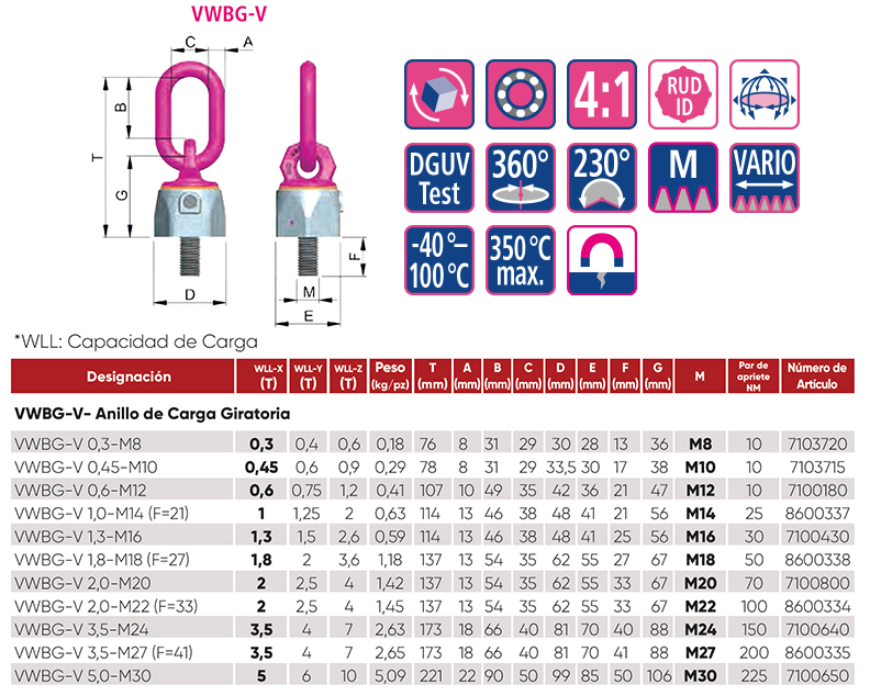 VWBG-V Metric ficha