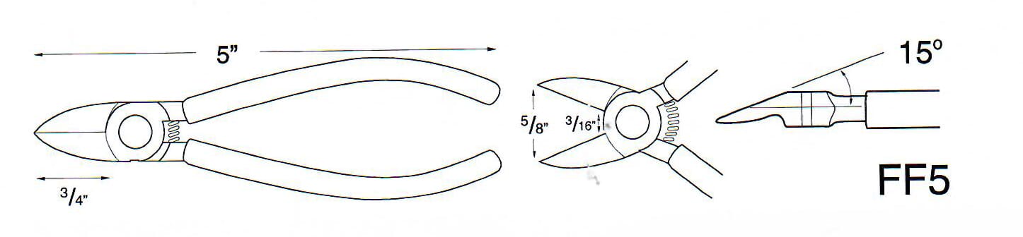 Pinza de precisión con cara plana 5" (127 mm)