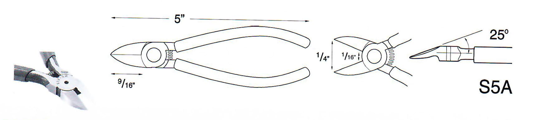 Pinza de precisión curveada 5" - 25° (127 mm)