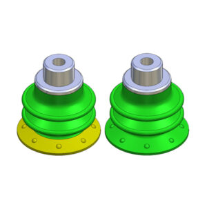 Kit de Ventosas Redondas de 3 Fuelles (Poliuretano) + Adaptador